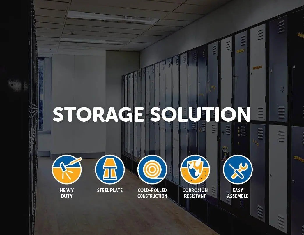 3-Digit Combination Lock 2-Door Vertical Locker for Office Gym Shed School Home Storage Grey Deals499