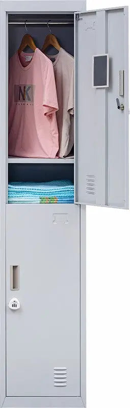 3-Digit Combination Lock 2-Door Vertical Locker for Office Gym Shed School Home Storage Grey Deals499