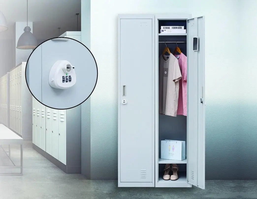 3-Digit Combination Lock One-Door Office Gym Shed Clothing Locker Cabinet Grey Deals499