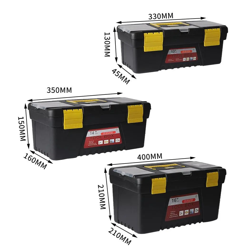 3 Piece Tool Boxes Set Organiser Trays Chest DIY Garage Toolbox Case Storage Bag Deals499