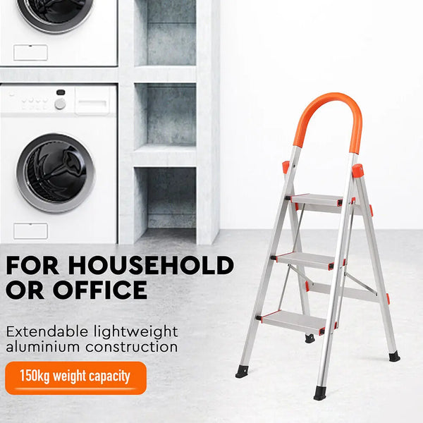3 Step Ladder Multi Purpose Household Office Foldable Non Slip Aluminium[ from Deals499 at Deals499