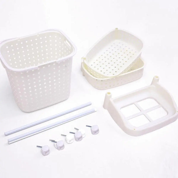 3 Tier Bathroom Laundry Clothes Baskets Bin Hamper Mobile Rack Removable Shelf Deals499