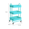 3 Tiers Kitchen Trolley Cart Steel Storage Rack Shelf Organiser Wheels Blue Deals499