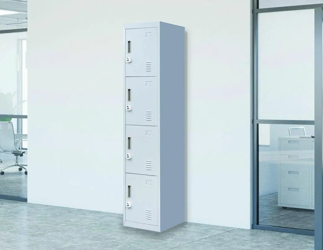 3-digit Combination Lock 4 Door Locker for Office Gym Grey Deals499
