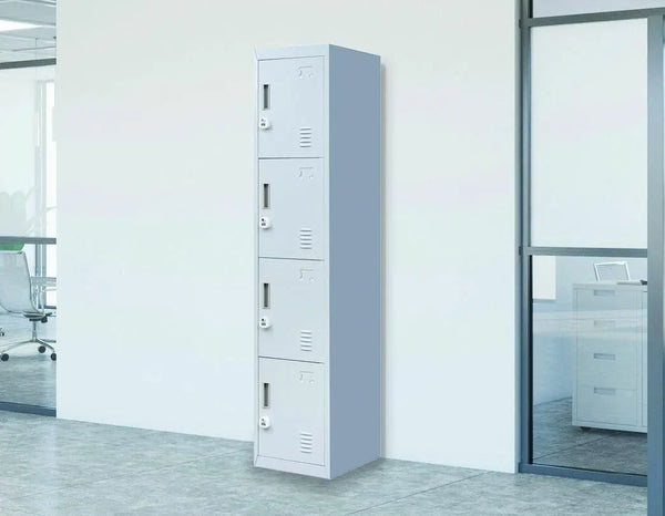 3-digit Combination Lock 4 Door Locker for Office Gym Grey Deals499