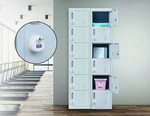3-digit Combination Lock 6-Door Locker for Office Gym Shed School Home Storage Grey Deals499