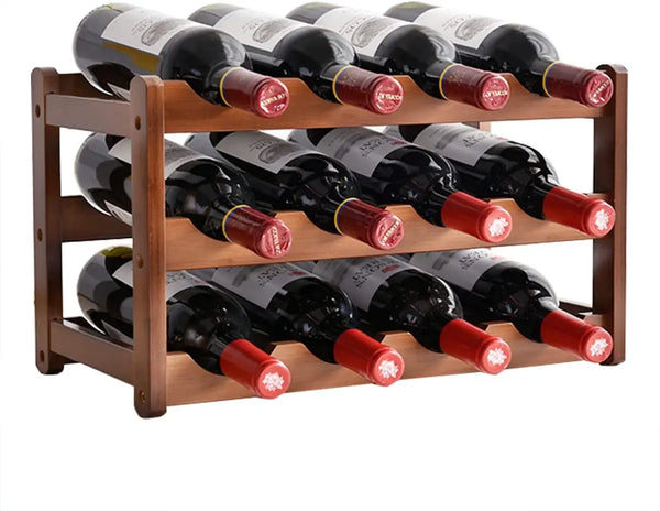 3-layer Bamboo Wine Storage Rack (12 bottles) Deals499