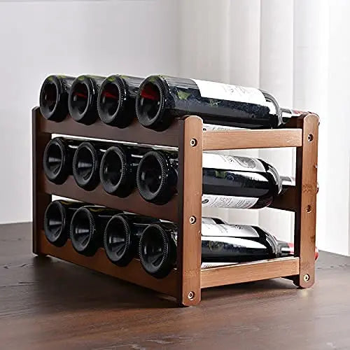 3-layer Bamboo Wine Storage Rack (12 bottles) Deals499