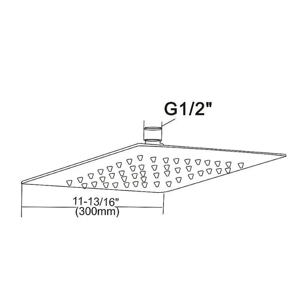 300mm Shower Head Square 304SS Polished Chrome Finish Deals499
