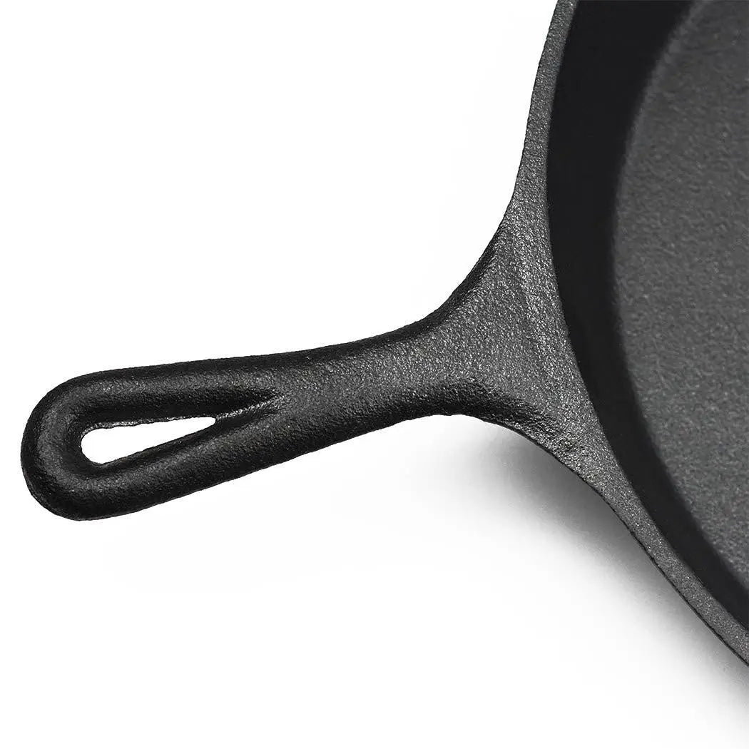 30cm Cast Iron Skillet / Fry Pan 12 Inch Pre Seasoned Oven Safe Cooktop & BBQ Deals499