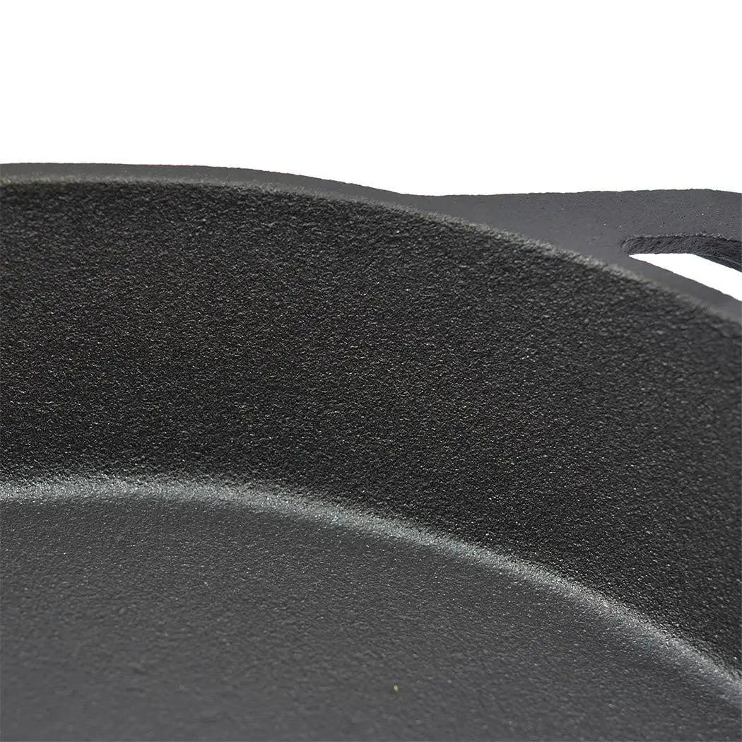 30cm Cast Iron Skillet / Fry Pan 12 Inch Pre Seasoned Oven Safe Cooktop & BBQ Deals499