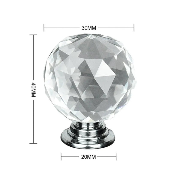 30mm 10Pack Clear Crystal Glass Door Pull Knobs Knob Drawer Handle Cabinet +Screw Deals499