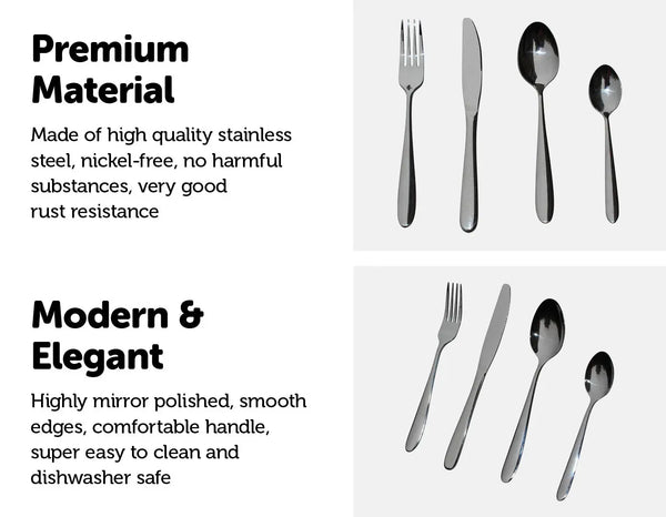 32 Piece Stainless Steel Cutlery Set Knives Fork Spoon Teaspoon Deals499