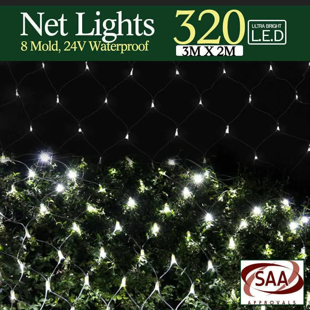 320LED Fairy Lights Net Mesh Curtain Wedding Party XMAS Tree D?cor Cool White Deals499