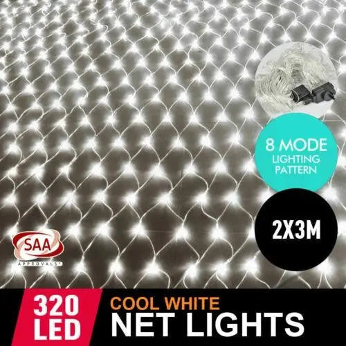 320LED Fairy Lights Net Mesh Curtain Wedding Party XMAS Tree D?cor Warm White Deals499