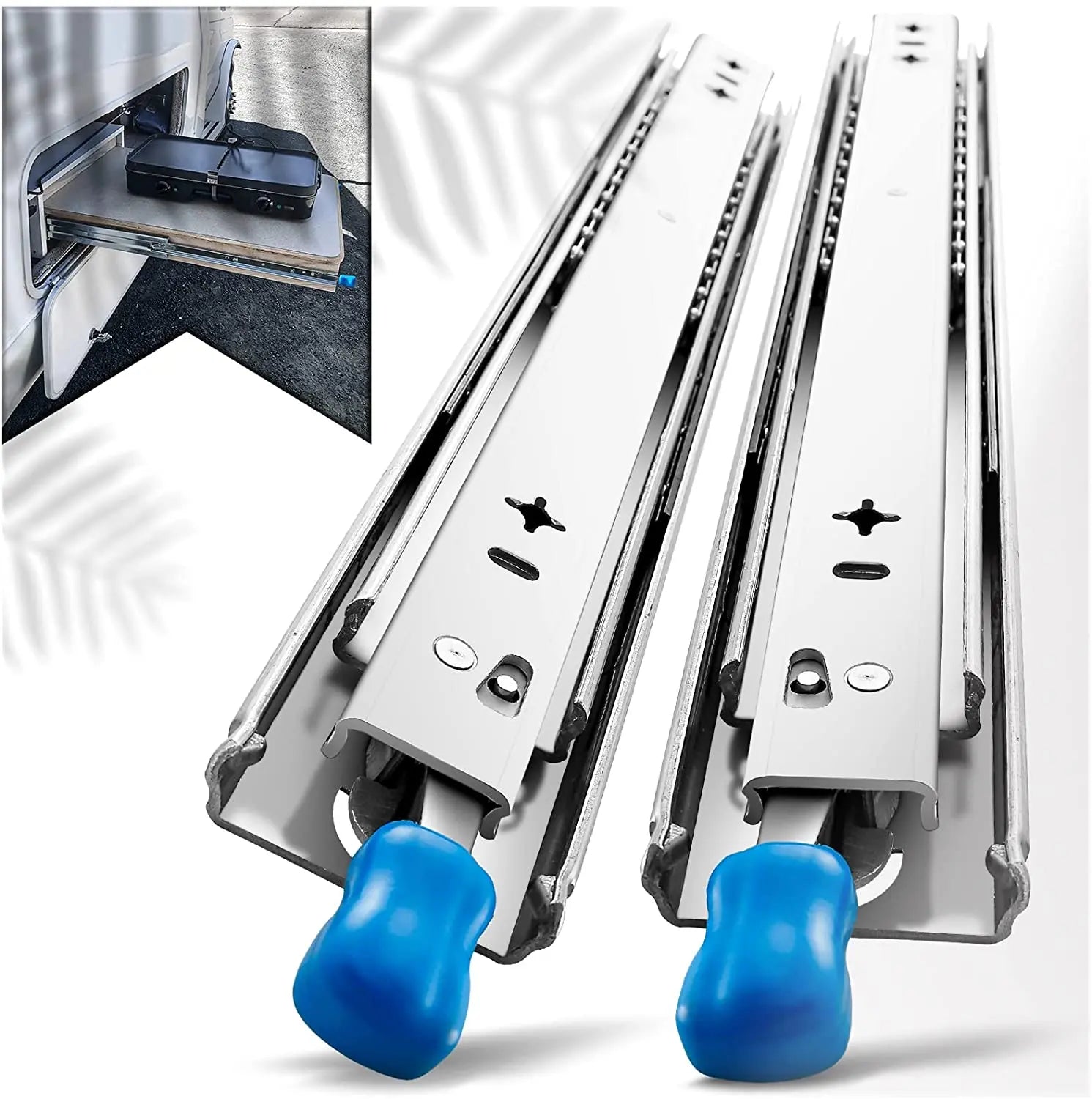 32in Pair 150KG Heavy Duty Drawer Slides Rails Runners Locking Ball Bearing Deals499