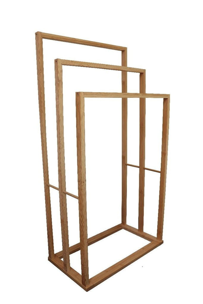 CARLA HOME Bamboo Towel Bar Holder Rack 3-Tier Freestanding for Bathroom and Bedroom Deals499