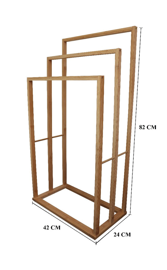 CARLA HOME Bamboo Towel Bar Holder Rack 3-Tier Freestanding for Bathroom and Bedroom Deals499