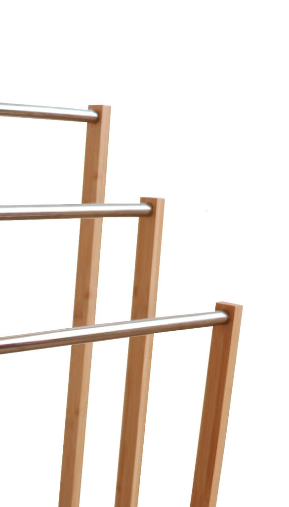 CARLA HOME Bamboo Towel Bar Metal Holder Rack 3-Tier Freestanding for Bathroom and Bedroom Deals499