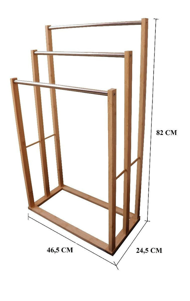CARLA HOME Bamboo Towel Bar Metal Holder Rack 3-Tier Freestanding for Bathroom and Bedroom Deals499
