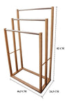 CARLA HOME Bamboo Towel Bar Metal Holder Rack 3-Tier Freestanding for Bathroom and Bedroom Deals499