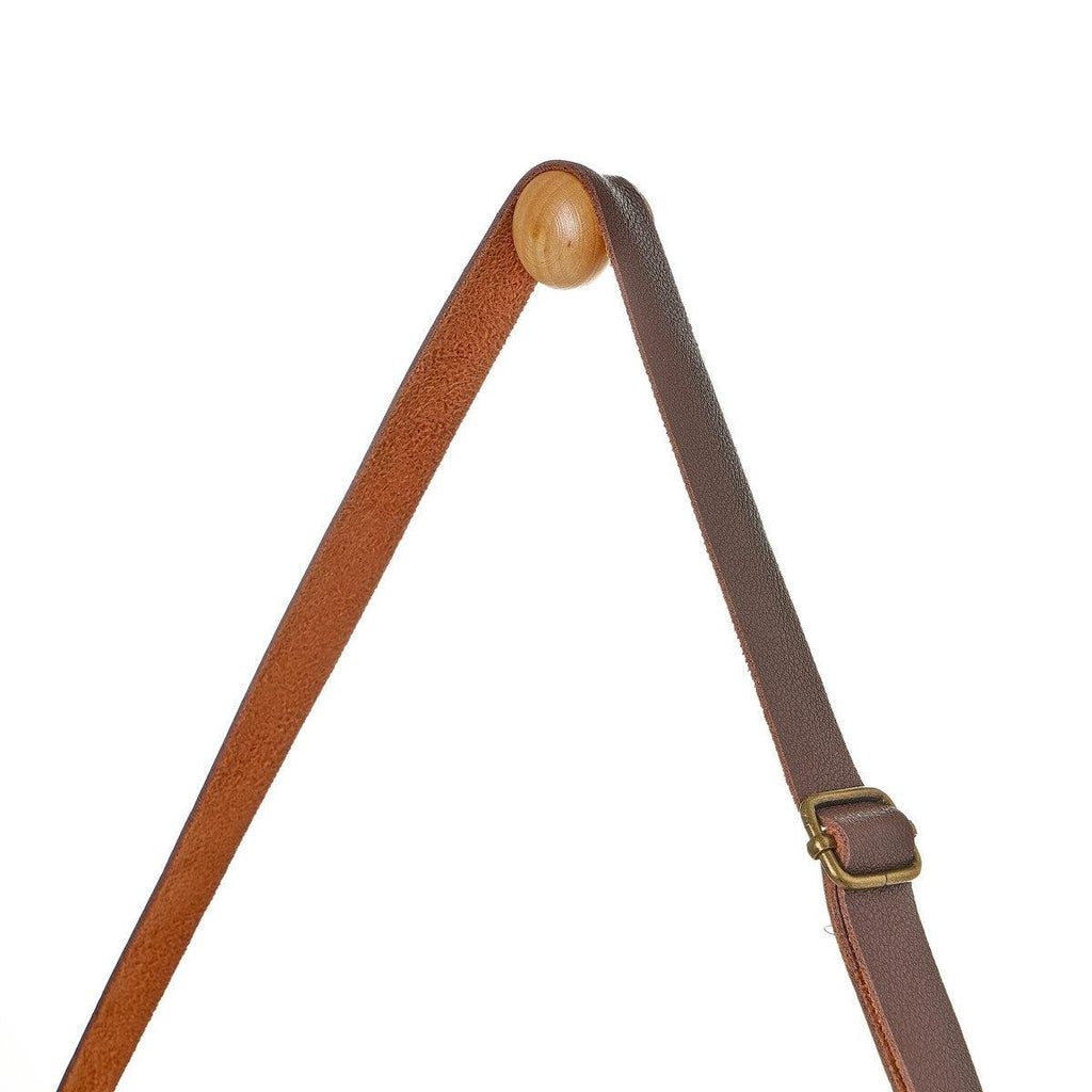 CARLA HOME Hanging Round Wall Mirror 45 cm - Solid Bamboo Frame and Adjustable Leather Strap for Bathroom and Bedroom Deals499