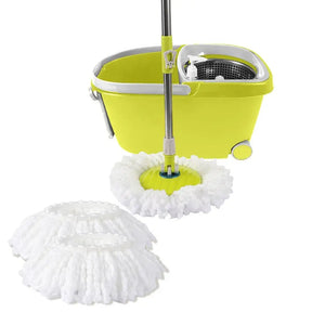 360° Spin Mop Bucket Set Spinning Stainless Steel Rotating Wet Dry Green Deals499