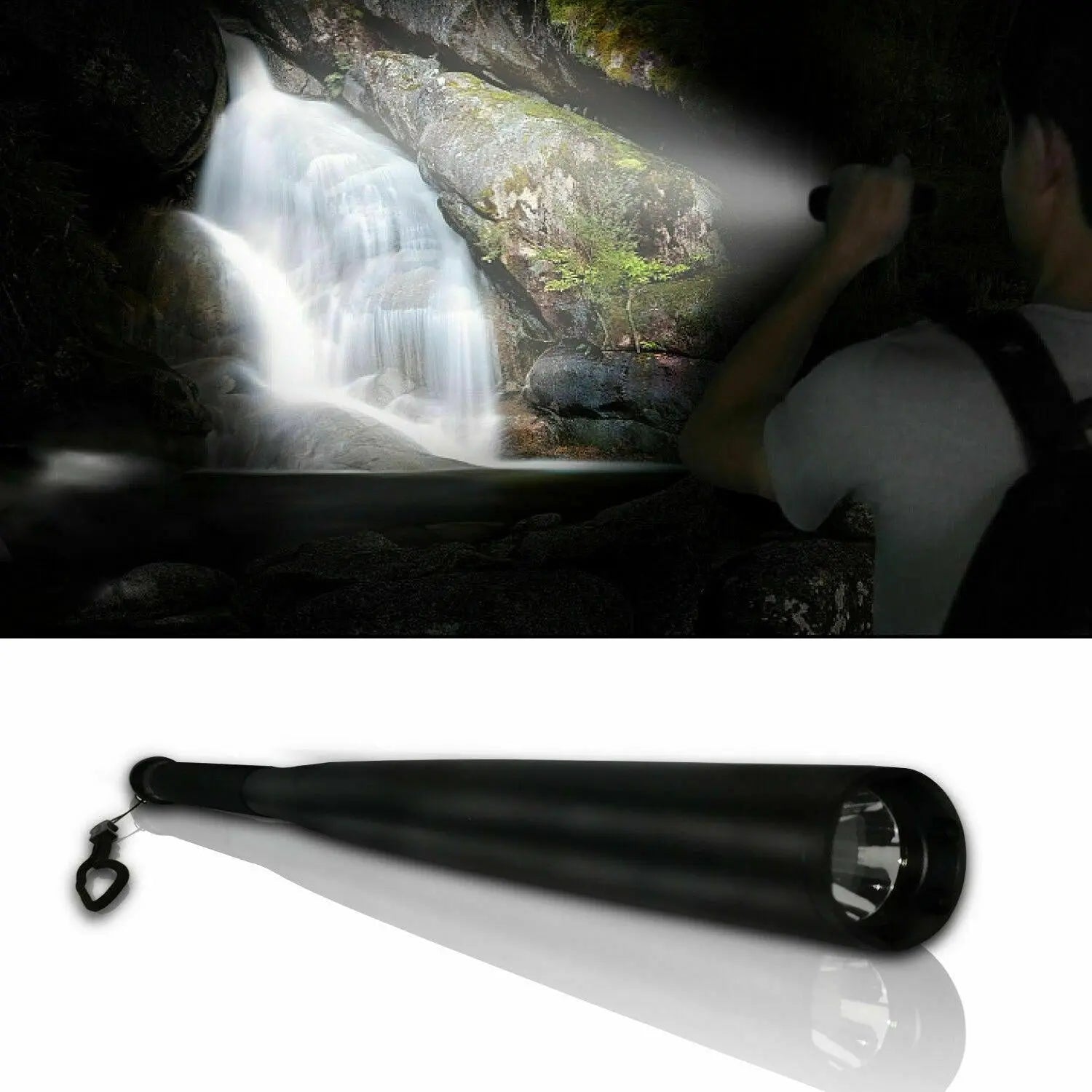 36cm Baseball Bat LED Flashlight Bright Baton Torch Emergency Security Tool Deals499