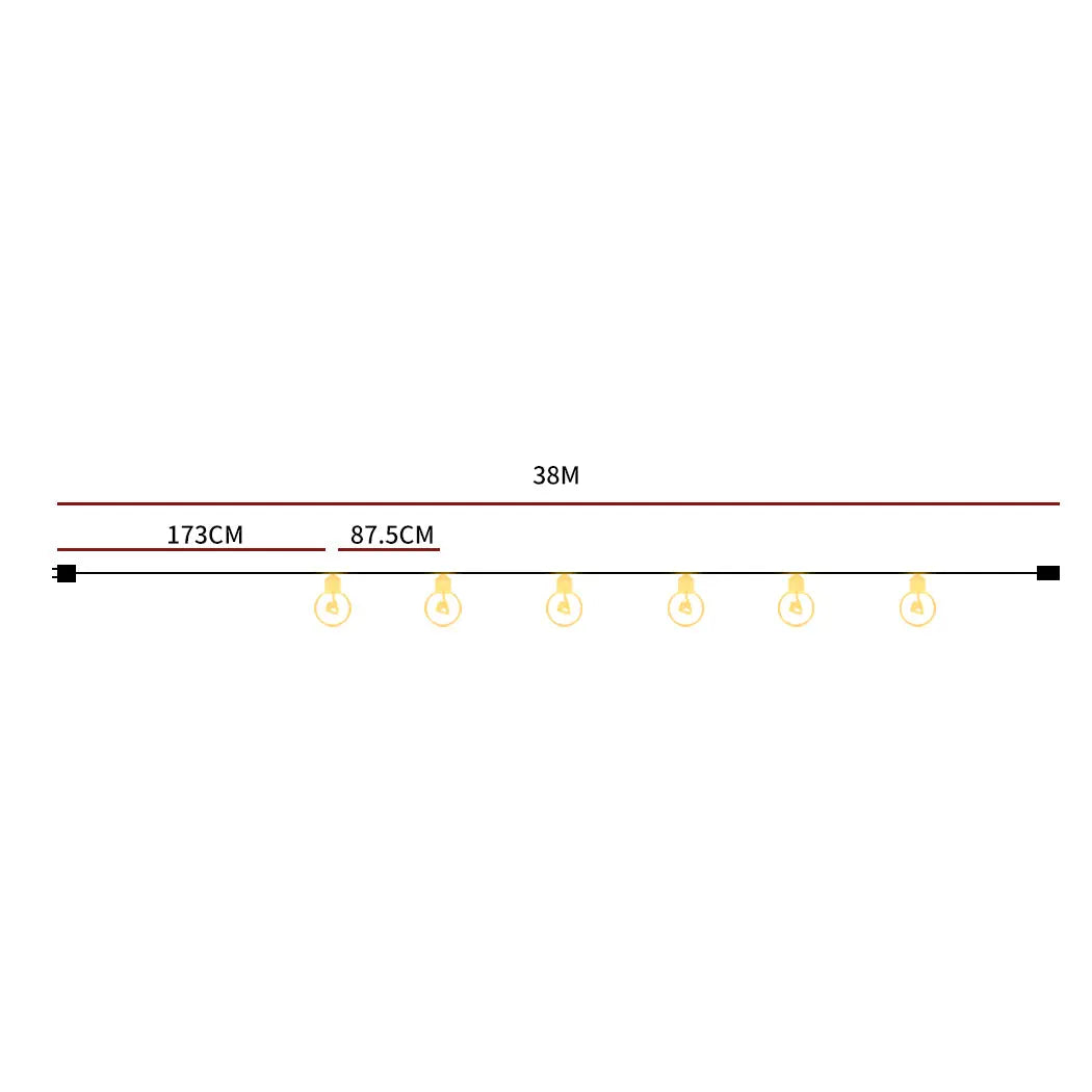 38M Festoon String Lights Kits Christmas Wedding Party Waterproof Indoor/Outdoor Type1 Deals499