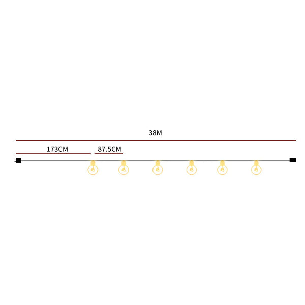 38M Festoon String Lights Kits Christmas Wedding Party Waterproof Indoor/Outdoor Type1 Deals499