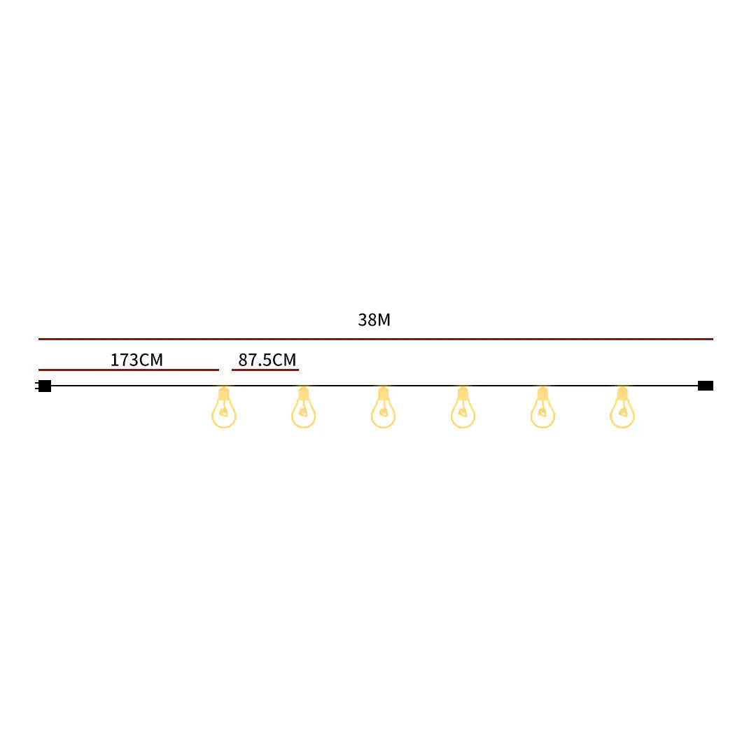 38M Festoon String Lights Kits Christmas Wedding Party Waterproof Indoor/Outdoor Type2 Deals499