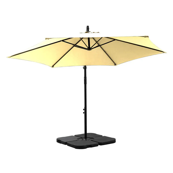 3M Outdoor Umbrella Cantilever Umbrellas Base Stand UV Shade Garden Patio Beach Deals499