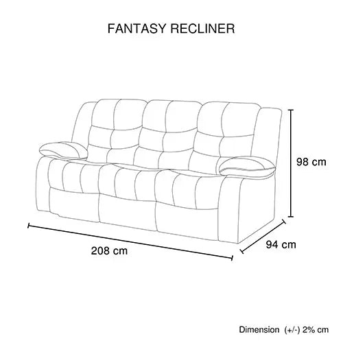 3+1+1 Seater Recliner Sofa In Faux Leather Lounge Couch in Brown Deals499
