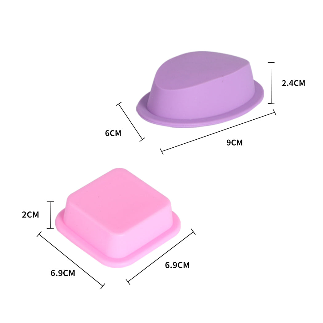 Soap Moulds Silicone 3D Shaped Mold DIY Handmade Tools Square Ellipse 50Pcs Deals499
