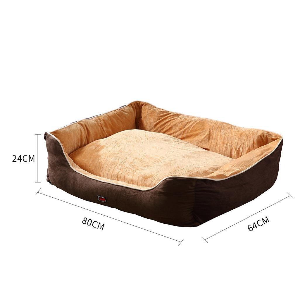 PaWz Pet Bed Mattress Dog Cat Pad Mat Puppy Cushion Soft Warm Washable L Brown Deals499