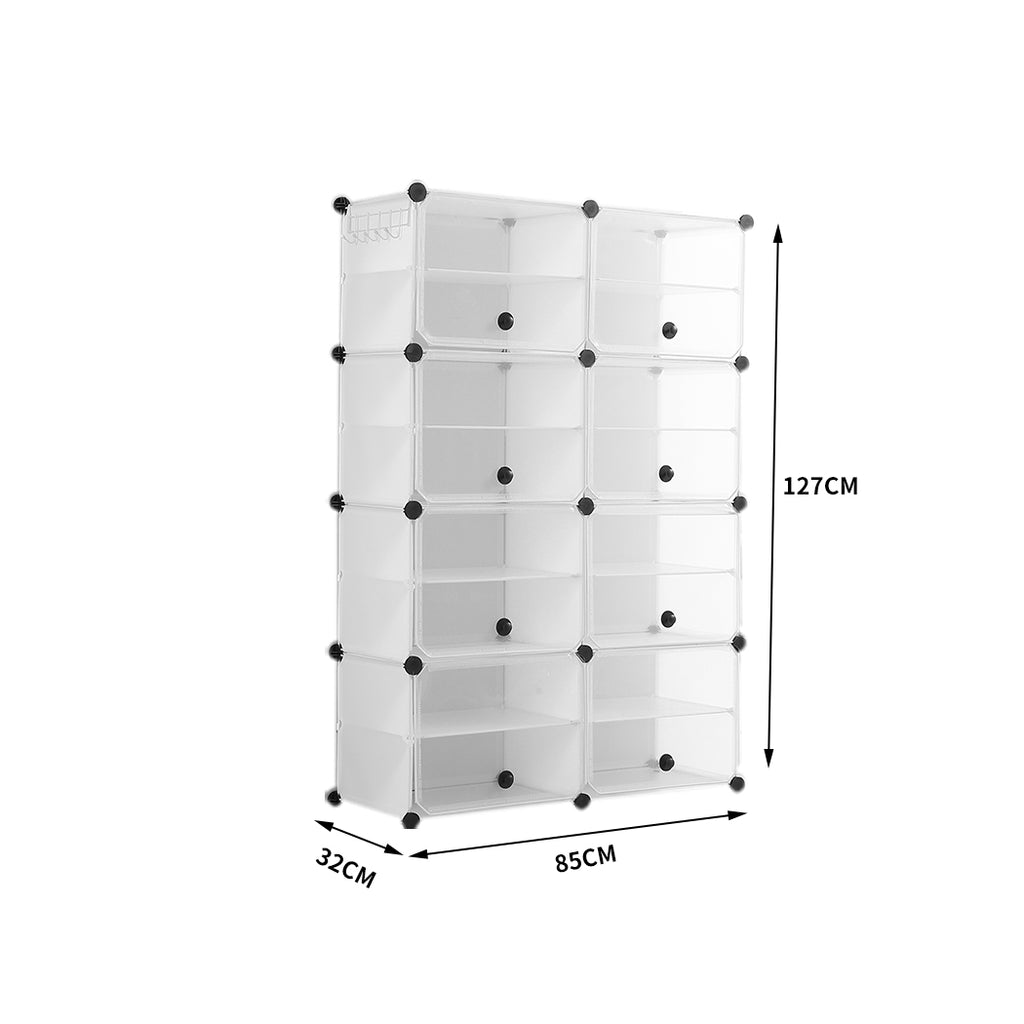 Cube Cabinet DIY Shoe Storage Cabinet Organiser Rack Shelf Stackable 8 Tier Deals499