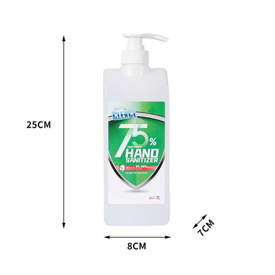 Cleace 5x Hand Sanitiser Instant Gel Wash 75% Alcohol 99% Anti Bacterial 1000ML Deals499