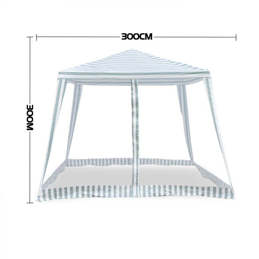 Mountview Pop Up Marquee Gazebo 3x3m Outdoor Canopy Wedding Tent Mesh Side Wall Deals499