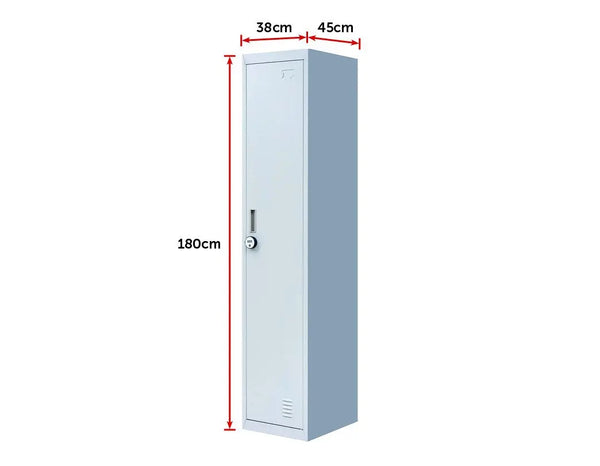 4-Digit Combination Lock One-Door Office Gym Shed Clothing Locker Cabinet Grey Deals499