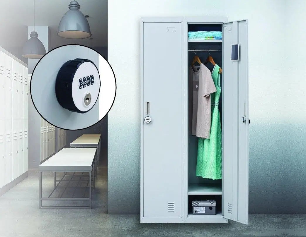 4-Digit Combination Lock One-Door Office Gym Shed Clothing Locker Cabinet Grey Deals499