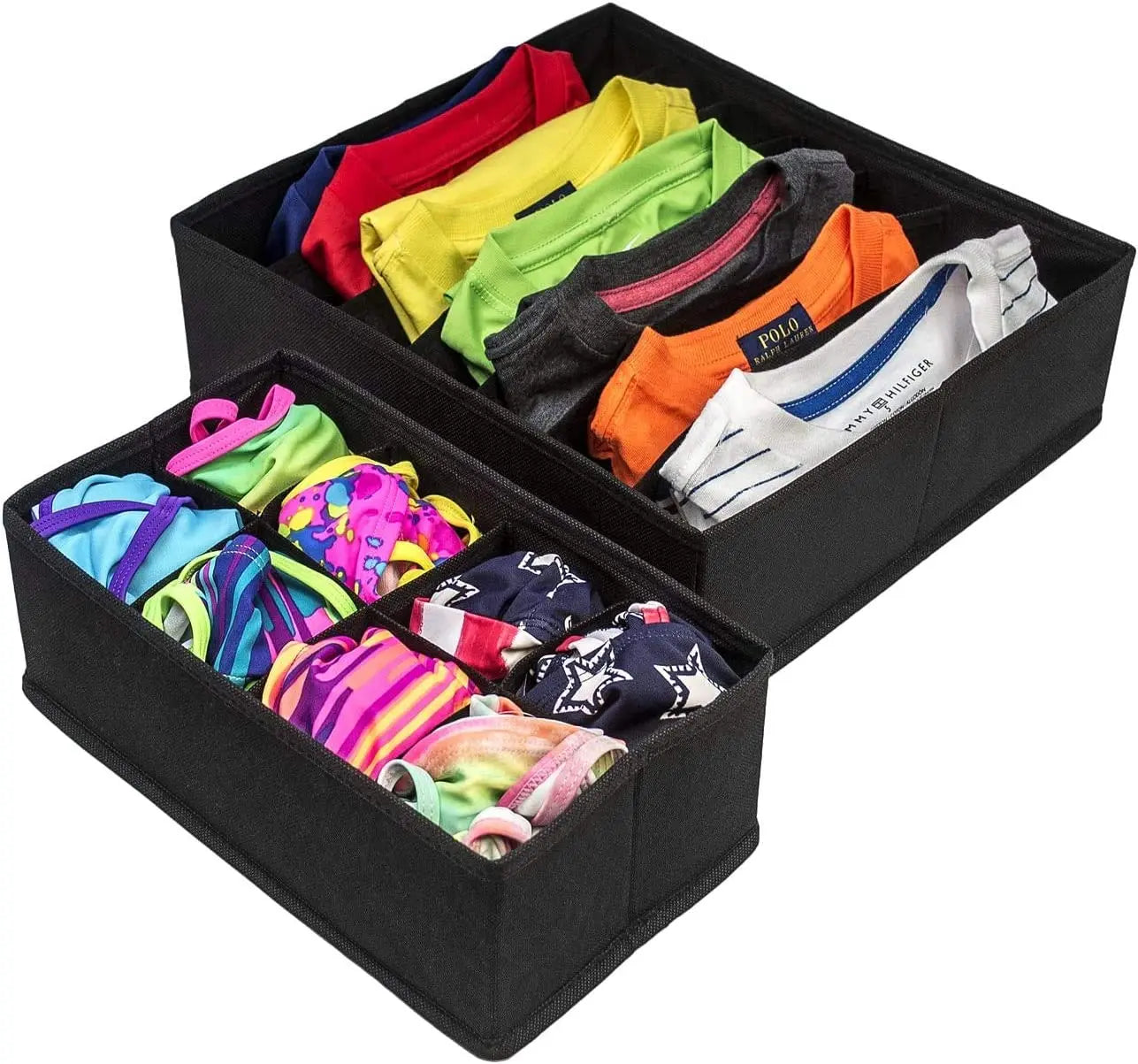 4 Pack Foldable Drawer Dividers Storage Boxes (Black) from Deals499 at Deals499