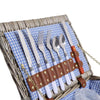 4 Person Picnic Basket Baskets Set Outdoor Blanket Wicker Deluxe Folding Handle Deals499