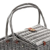4 Person Picnic Basket Baskets Set Outdoor Blanket Wicker Deluxe Folding Handle Deals499