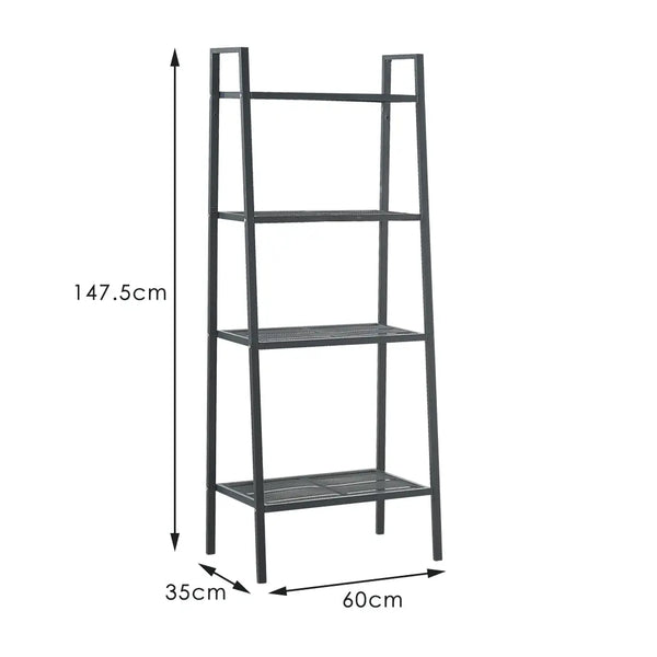 4 Tier Ladder Shelf Unit Bookshelf Bookcase Book Storage Display Rack Stand Deals499