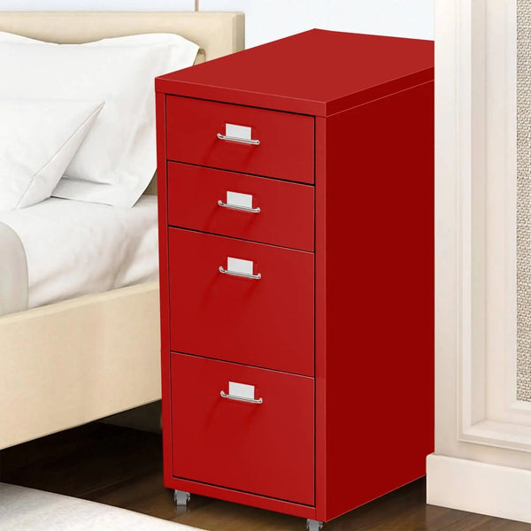4 Tiers Steel Orgainer Metal File Cabinet With Drawers Office Furniture Red Deals499