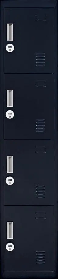 4-digit Combination Lock 4 Door Locker for Office Gym Black Deals499