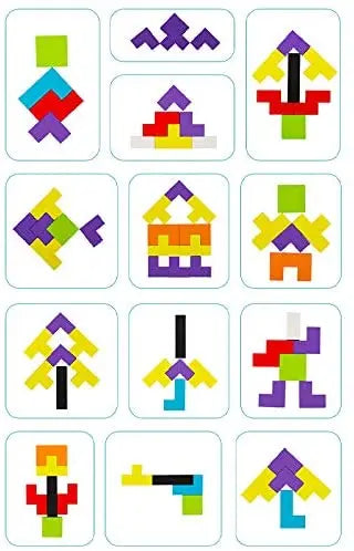 40 Pieces Wooden Blocks Puzzle Brain Teasers for Kids Montessori model Deals499