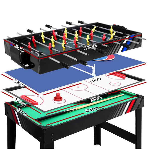 4FT 4-In-1 Soccer Table Tennis Ice Hockey Pool Game Football Foosball Kids Adult Deals499