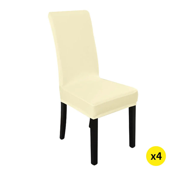 4x Stretch Elastic Chair Covers Dining Room Wedding Banquet Washable Champagne Deals499
