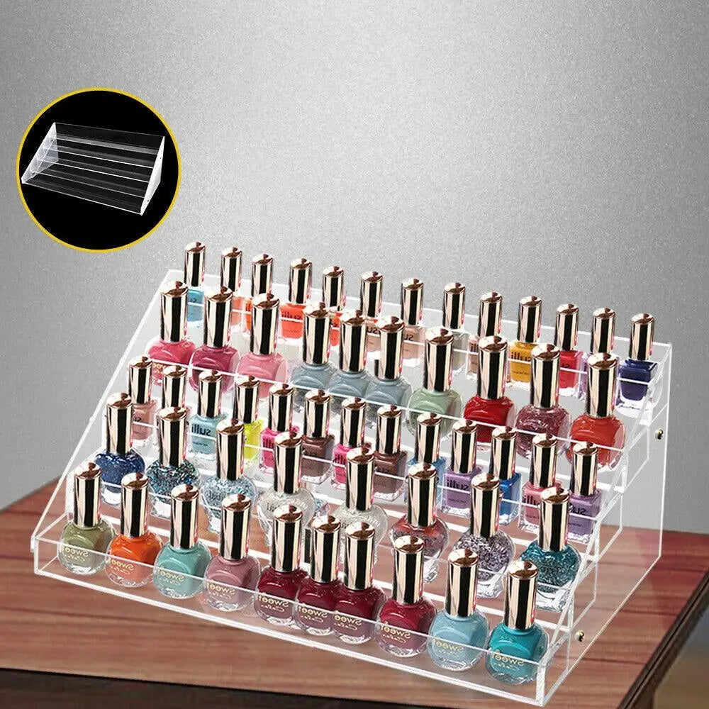 5 Tier Clear Acrylic Nail Polish Varnish Cosmetics Display Stand Rack Organiser Deals499